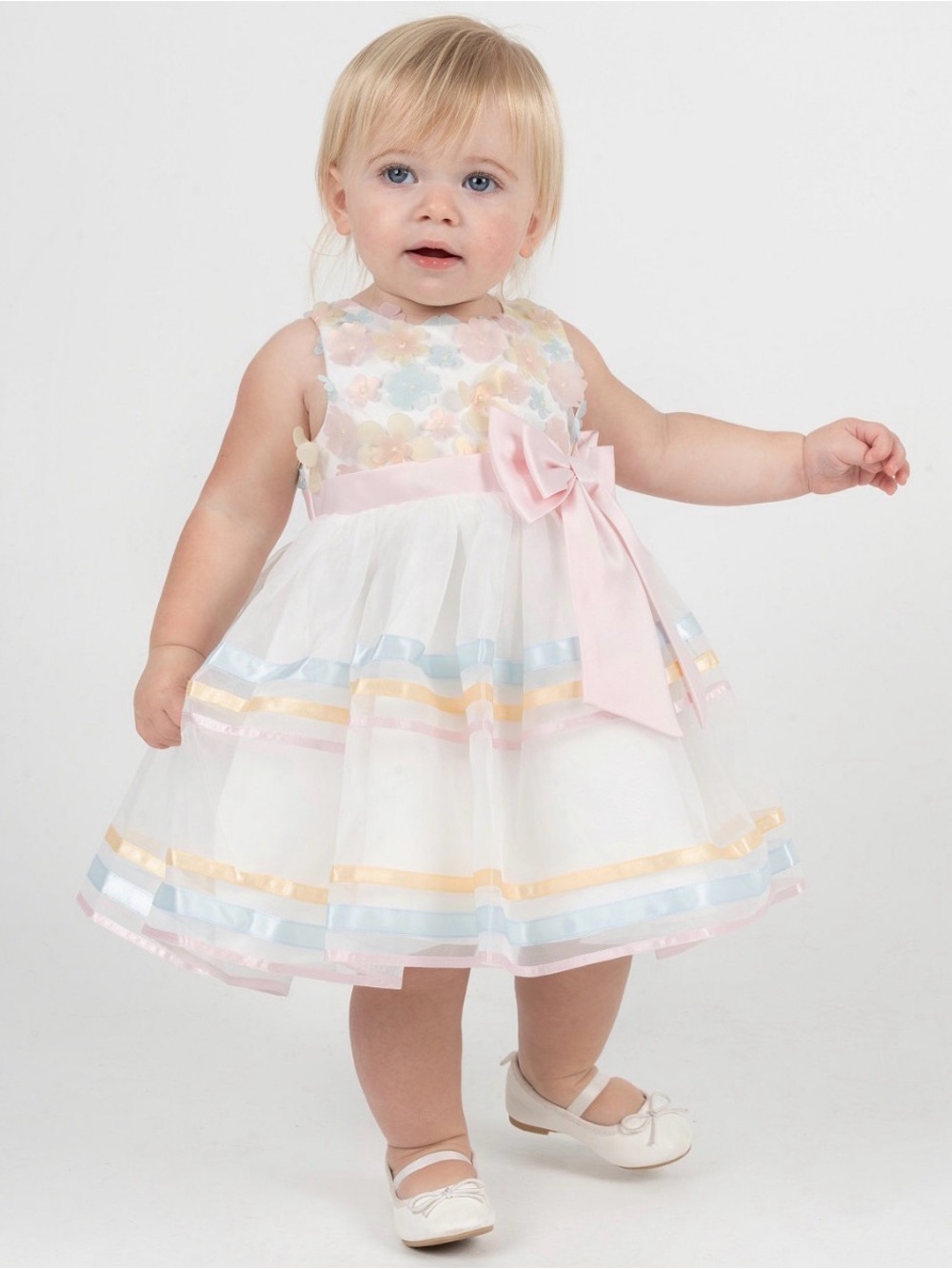 Rare Editions Pink Pastel Floral Dress